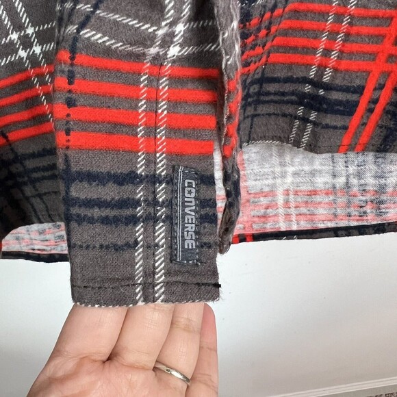 Converse All Star Flannel Shirt Red Size Small - Picture 5 of 6